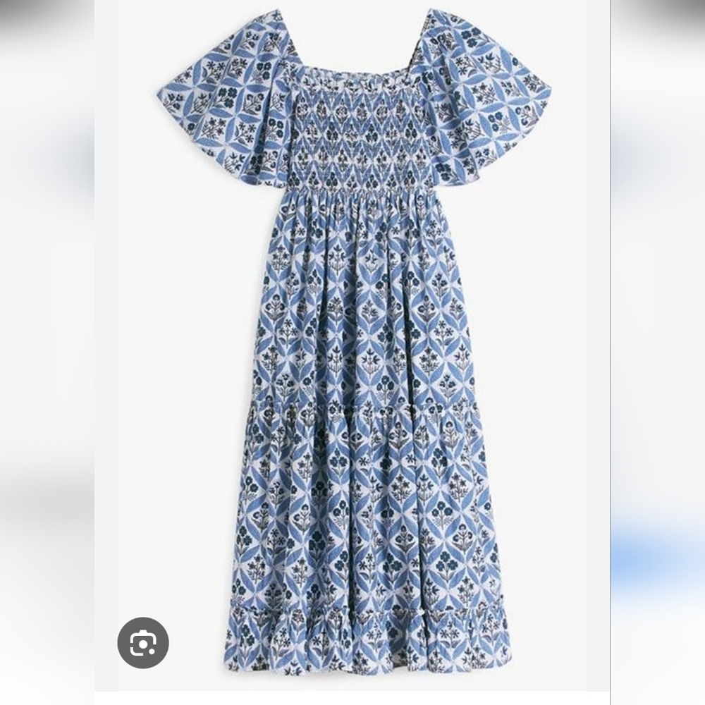 Pink City Prints Lolita Long Dress Sky Trellis Blue Floral Tuckernuck Size Large